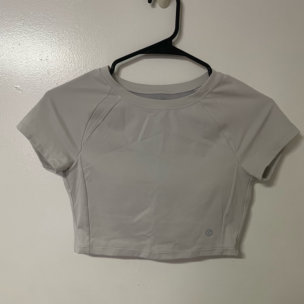 Gray Cropped Athletic Top